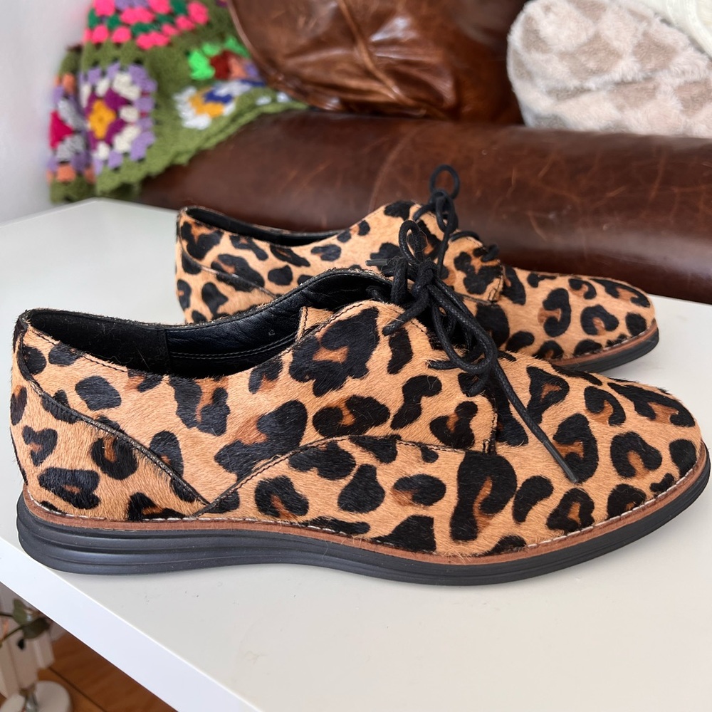 Cole Haan Grand.OS Leopard Print Pony Hair Oxford